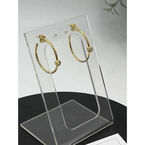 Marrin Costello Curateur 14k Gold Plated Sterling Silver Topaz Hoop Earrings - Picture 3 of 10